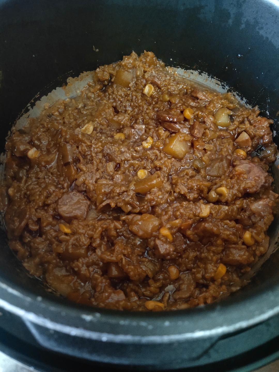 广式香肠土豆焖饭（电饭煲）超简单！不用炒菜！洗锅很方便！