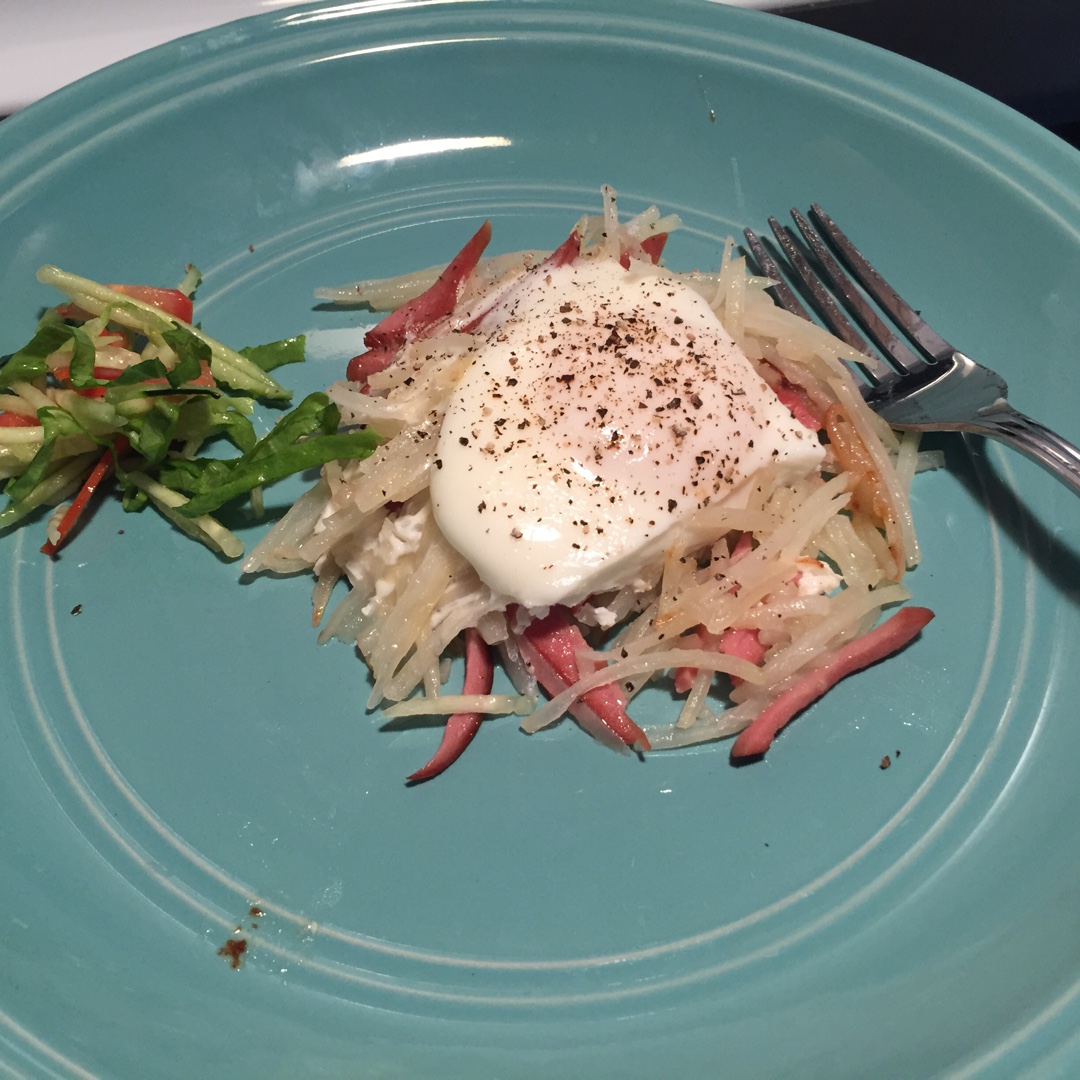 快手早餐—马铃薯火腿蛋