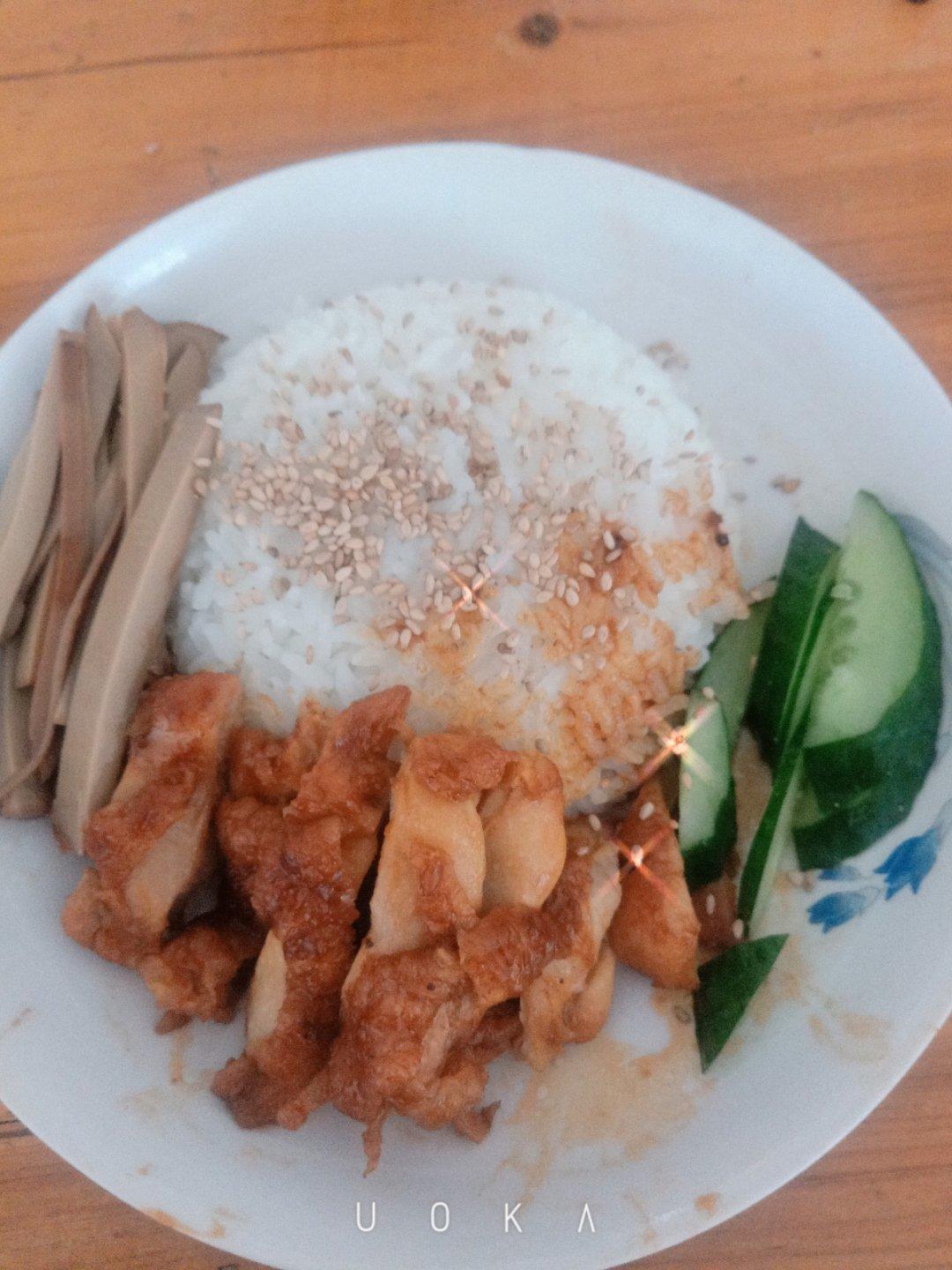 照烧蒜香版鸡腿饭的做法
