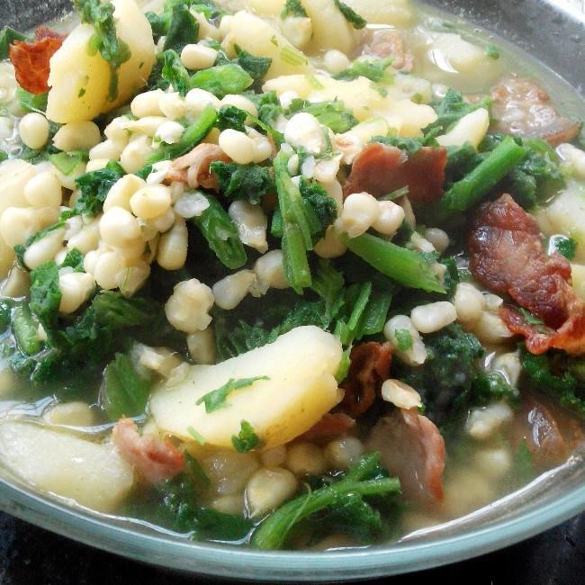 极鲜美的农人菜———土豆玉米南瓜叶的做法