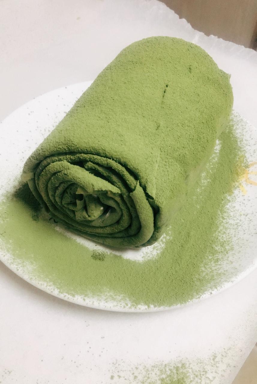 a可可甜心做的抹茶千层毛巾卷