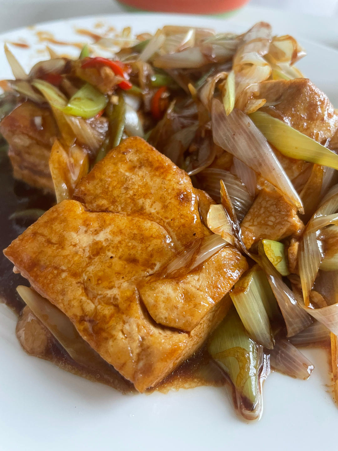 葱烧豆腐