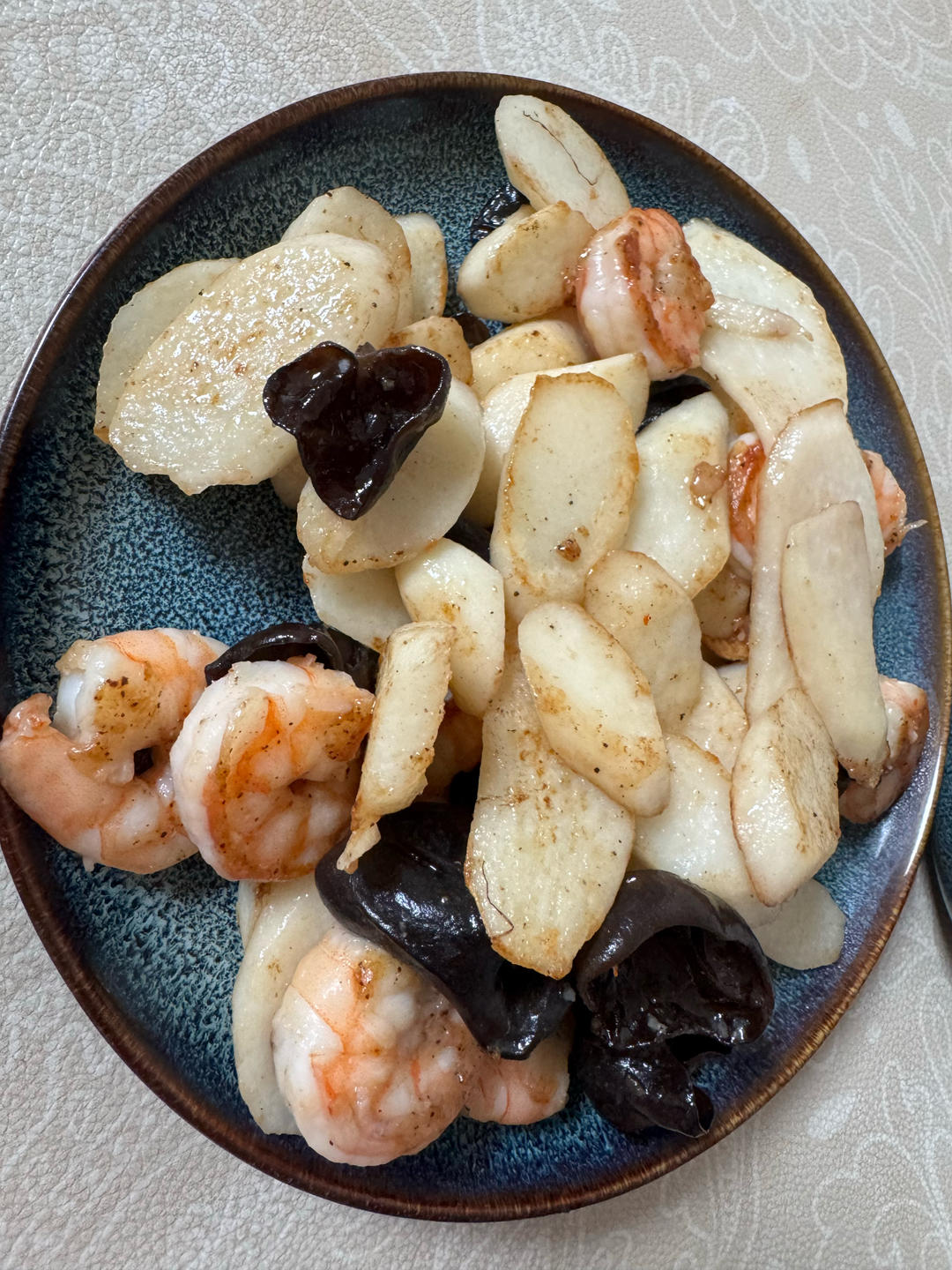 山药黑木耳炒虾仁