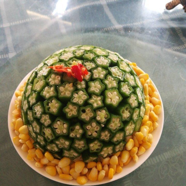 减脂午餐#秋葵花样摆盘