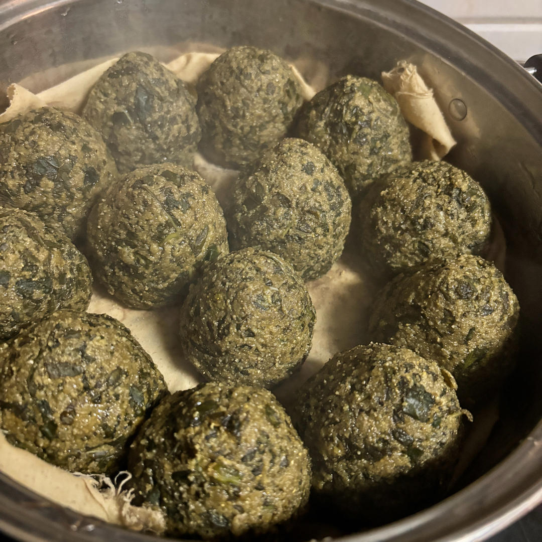 红薯叶玉米窝头