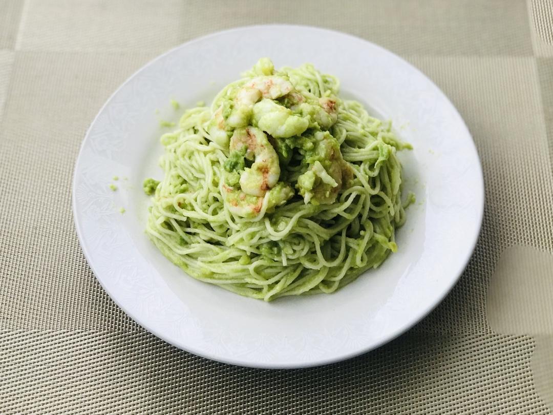 虾仁牛油果意大利面—健身减脂餐
