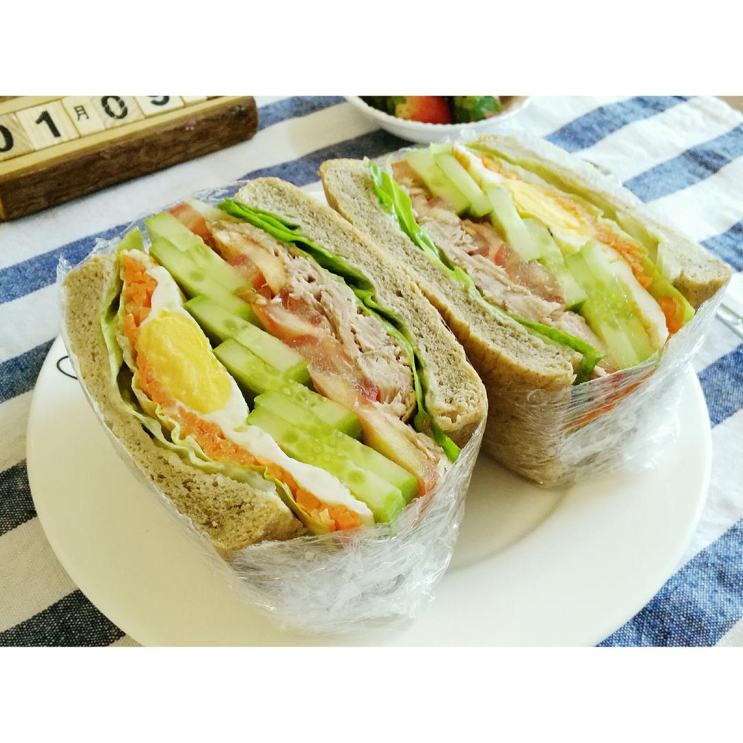 我爱炸厨房做的如何做超厚的沼三明治~详细tip!