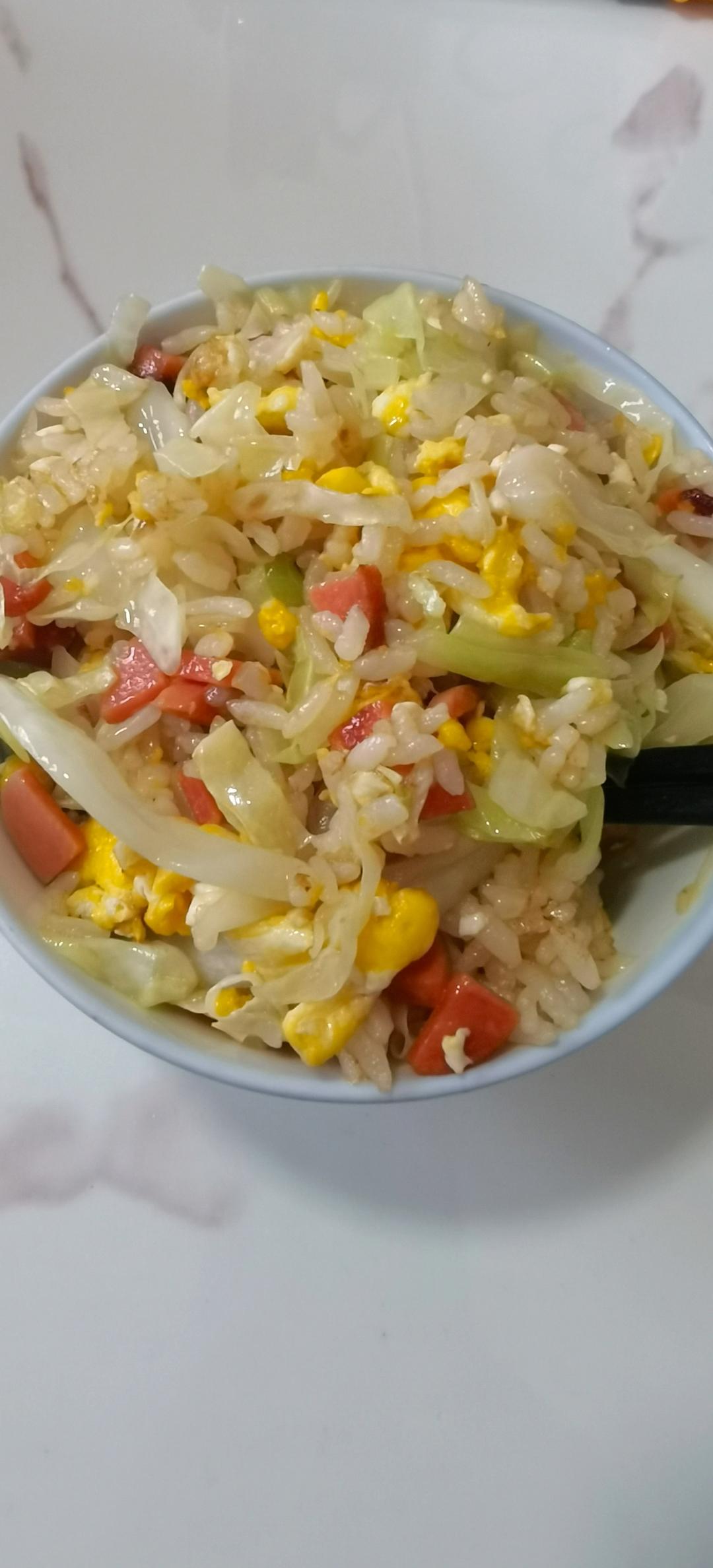 圆白菜酱油炒饭