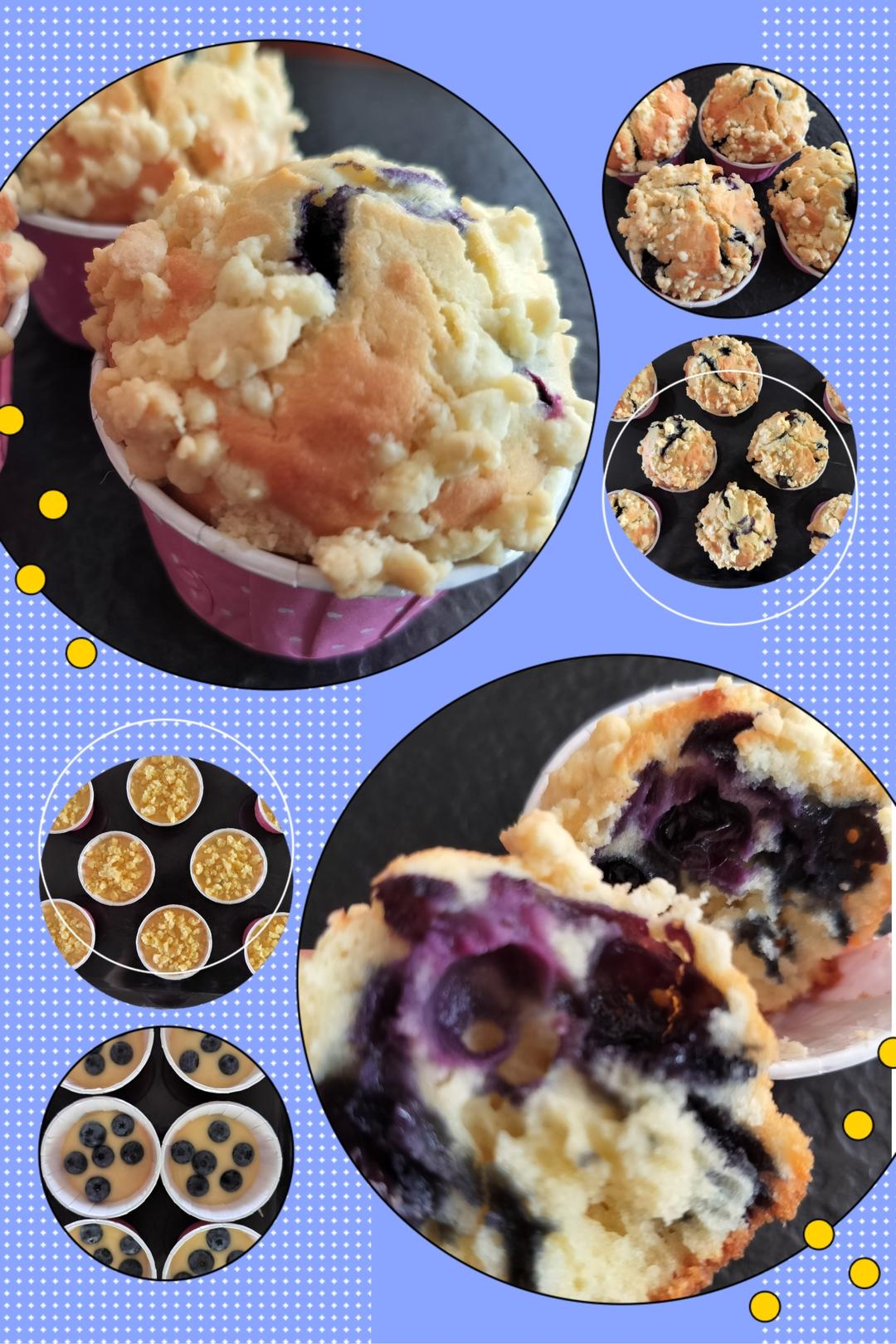 星爸爸同款，免打发，零失败，酥粒蓝莓麦芬蛋糕