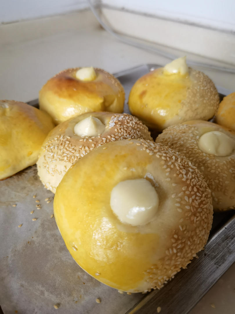 日式芝麻红豆包｜香甜柔软