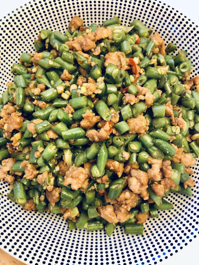 肉沫豆角下饭菜
