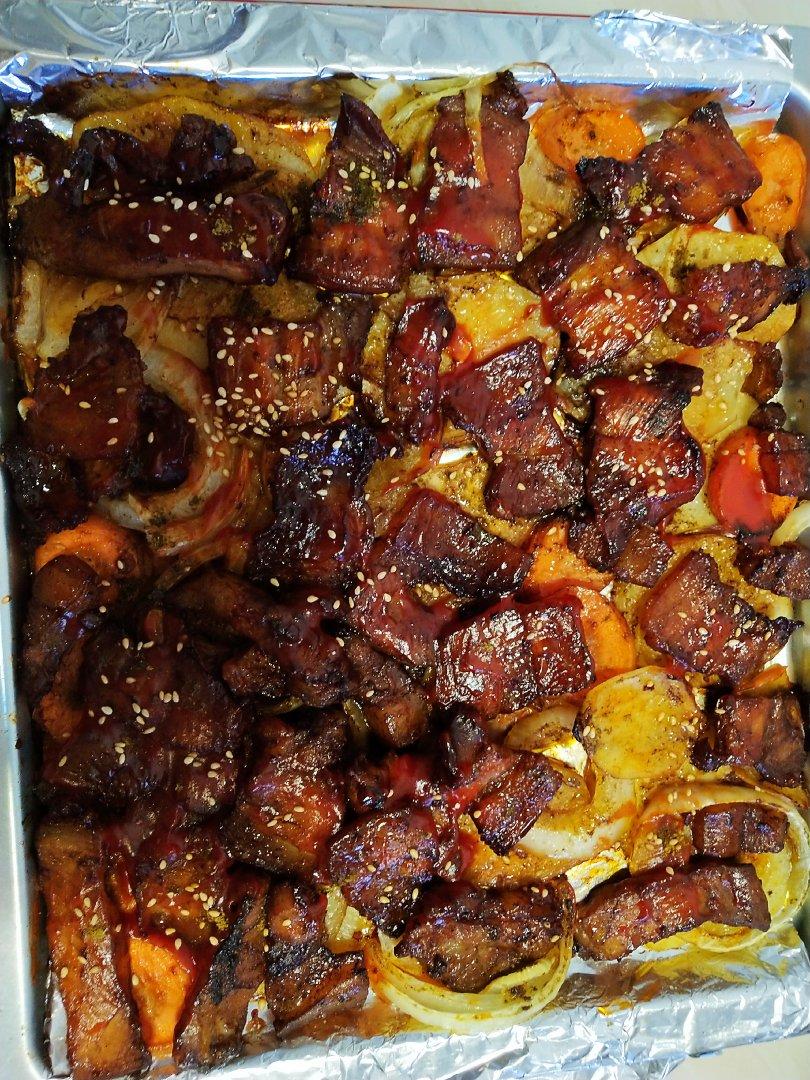 烤箱版土豆烤五花肉