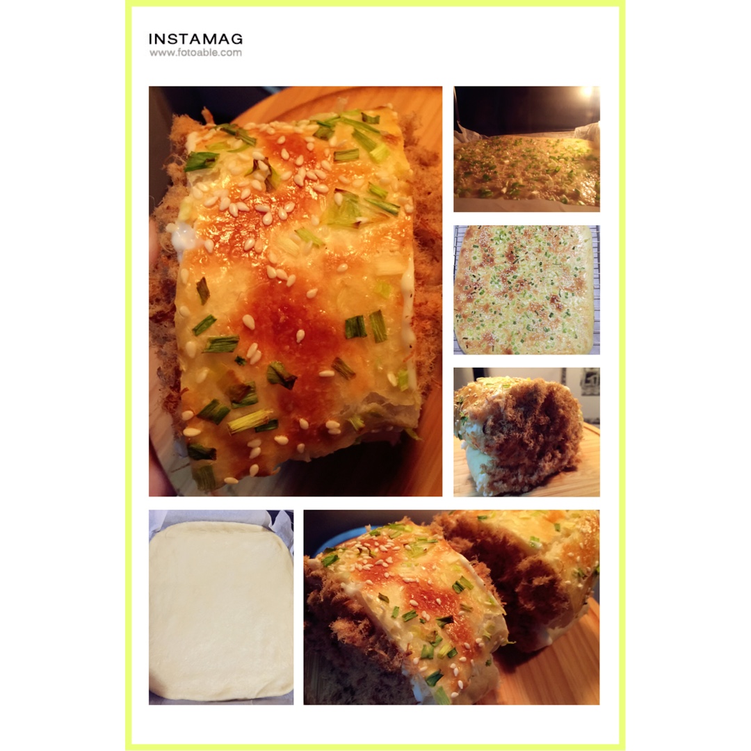 香葱肉松面包卷