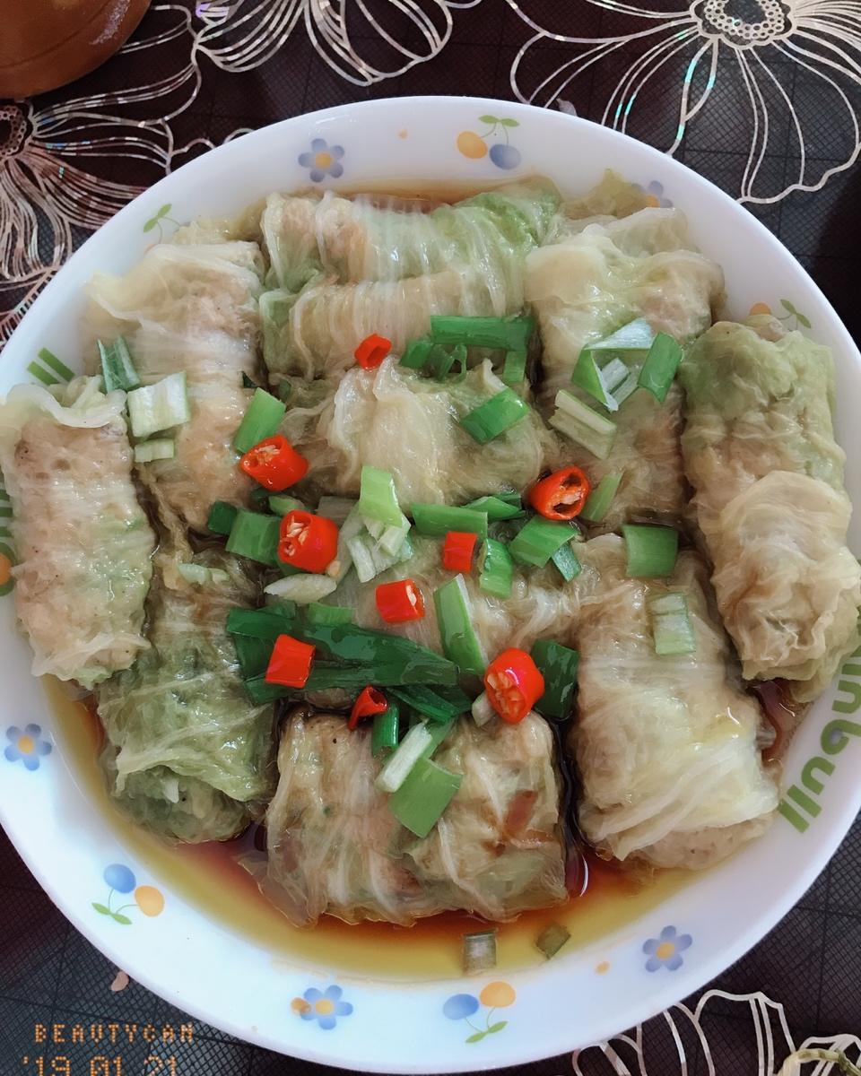 白菜鸡肉卷