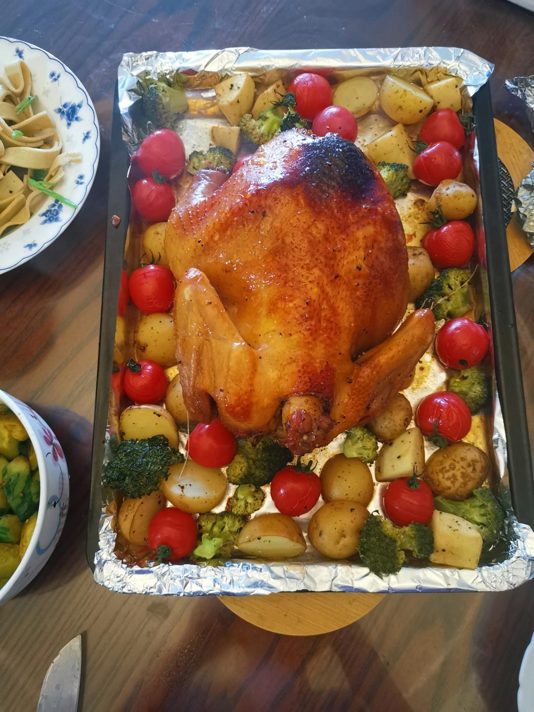 苹果🍎时蔬蜜汁烤鸡！烤全鸡（含烤完体验，一定要试试！！）