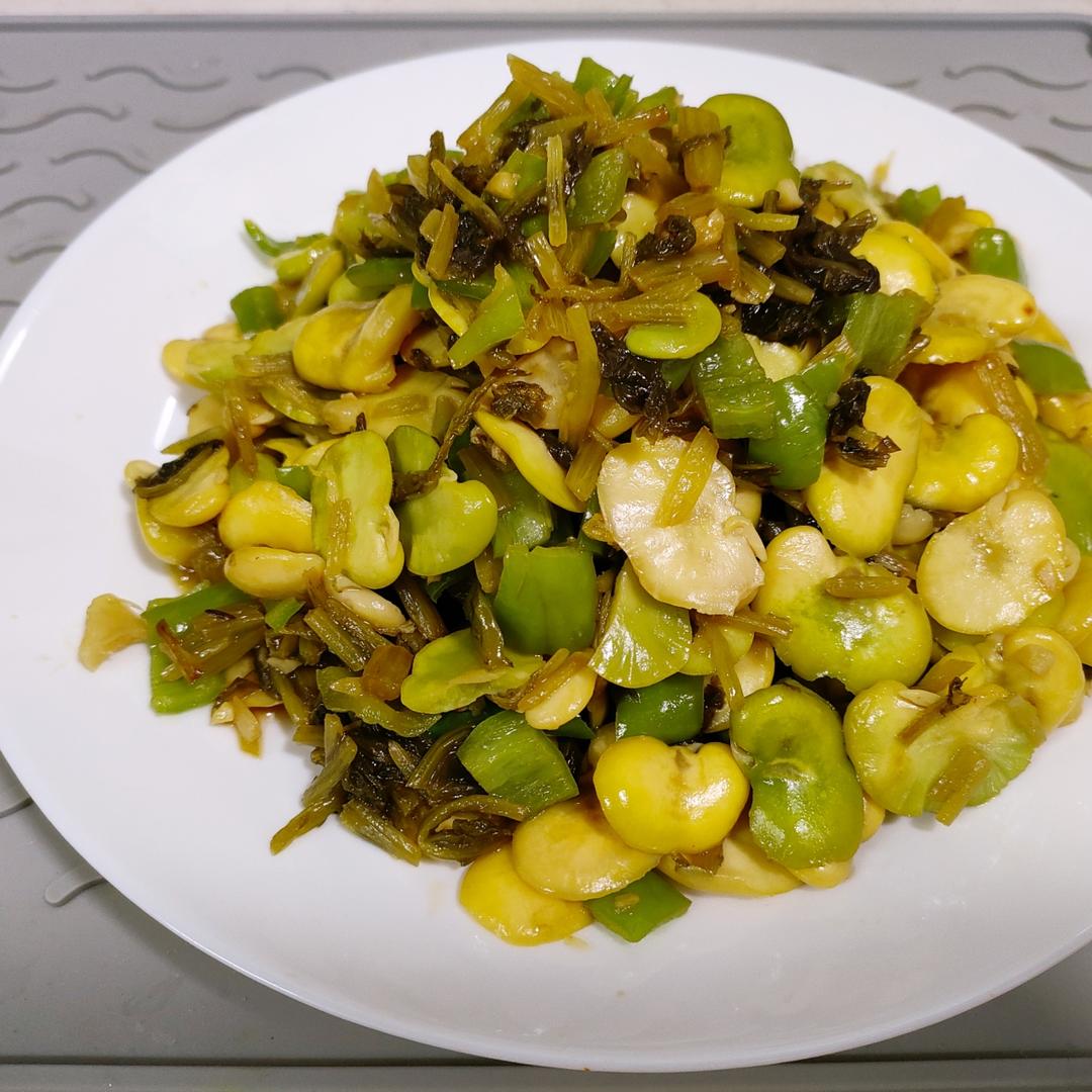 雪菜蚕豆炒春笋/春三鲜