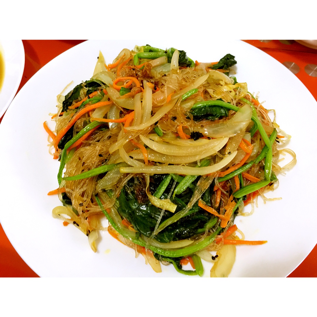 韩式粉丝炒杂菜 Korean Style Glass Noodles with Vegetables