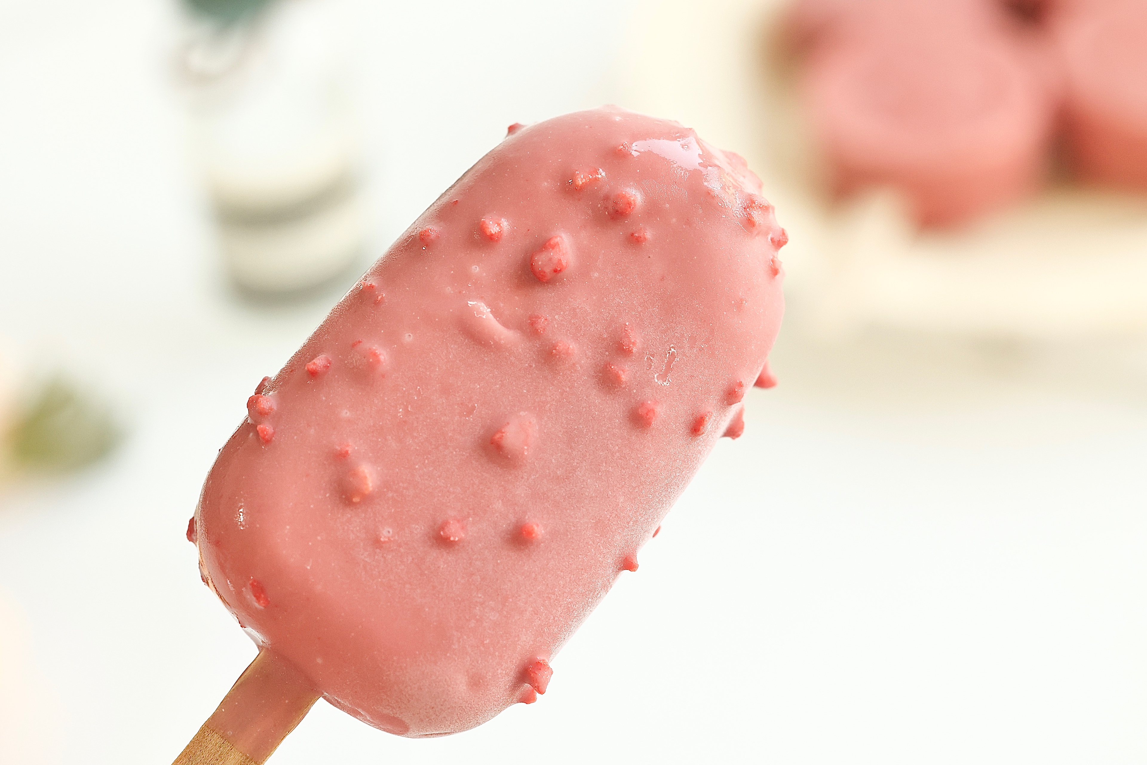 覆盆子/树莓脆皮冰淇淋🍦/高颜值少女心的做法 步骤32