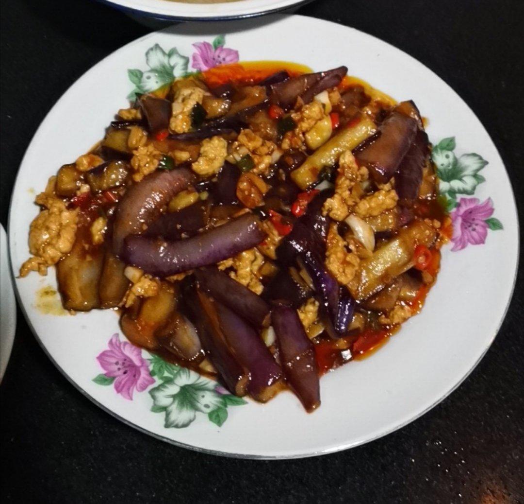 红烧肉沫茄子