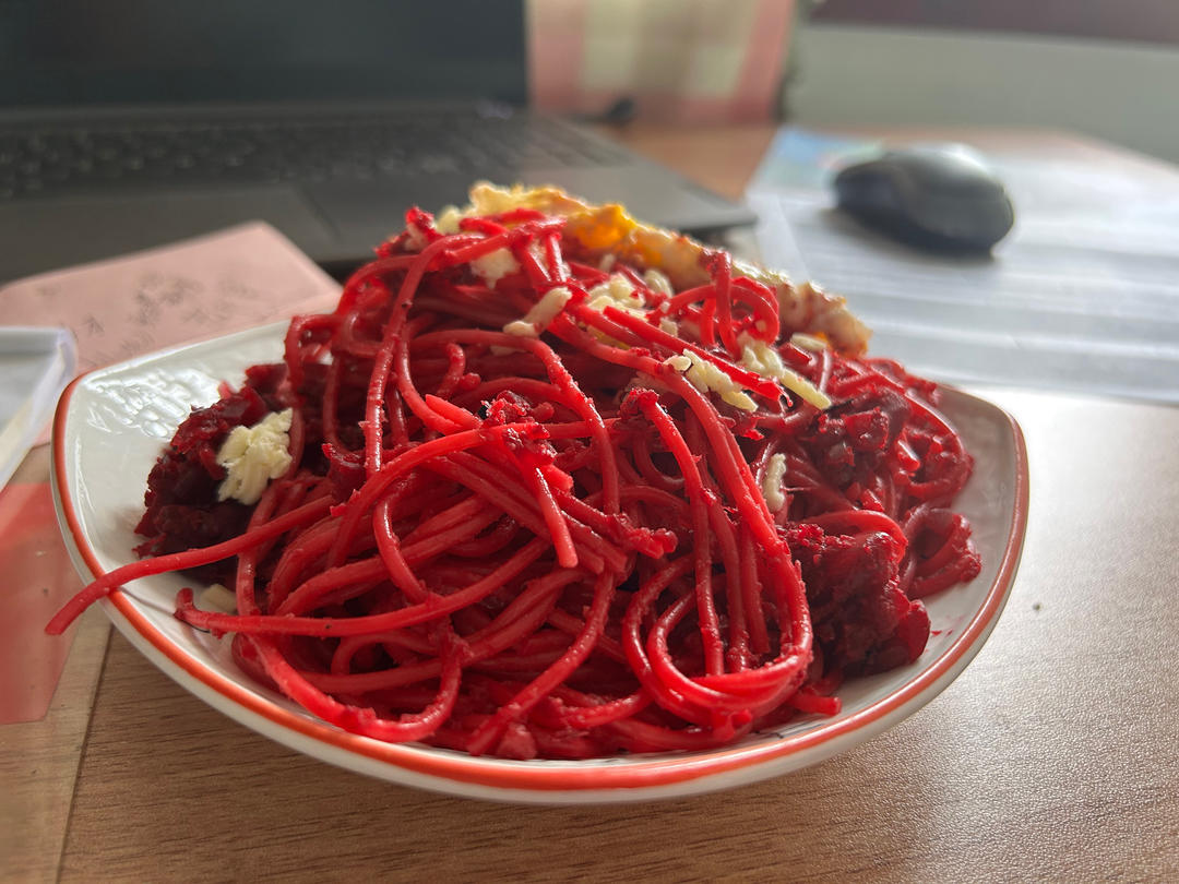 15分钟搞定的甜菜意面（beet sauce  pasta）