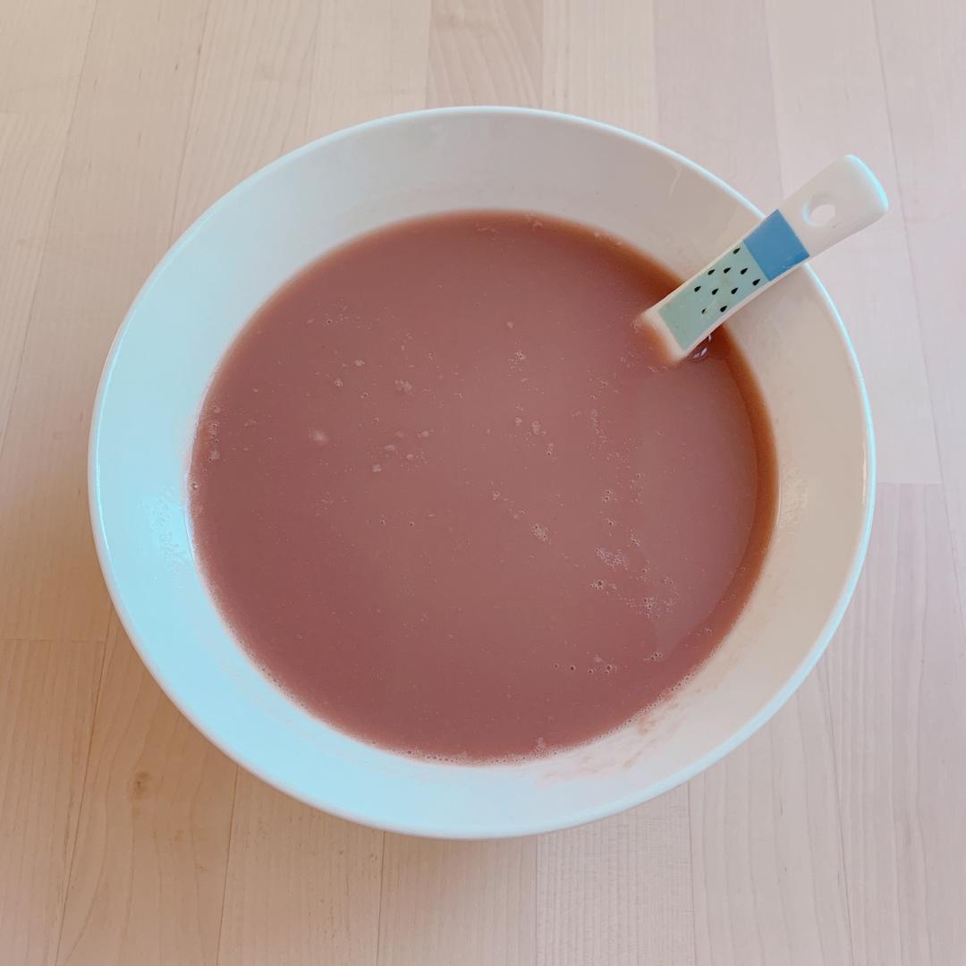 玫瑰红豆浆