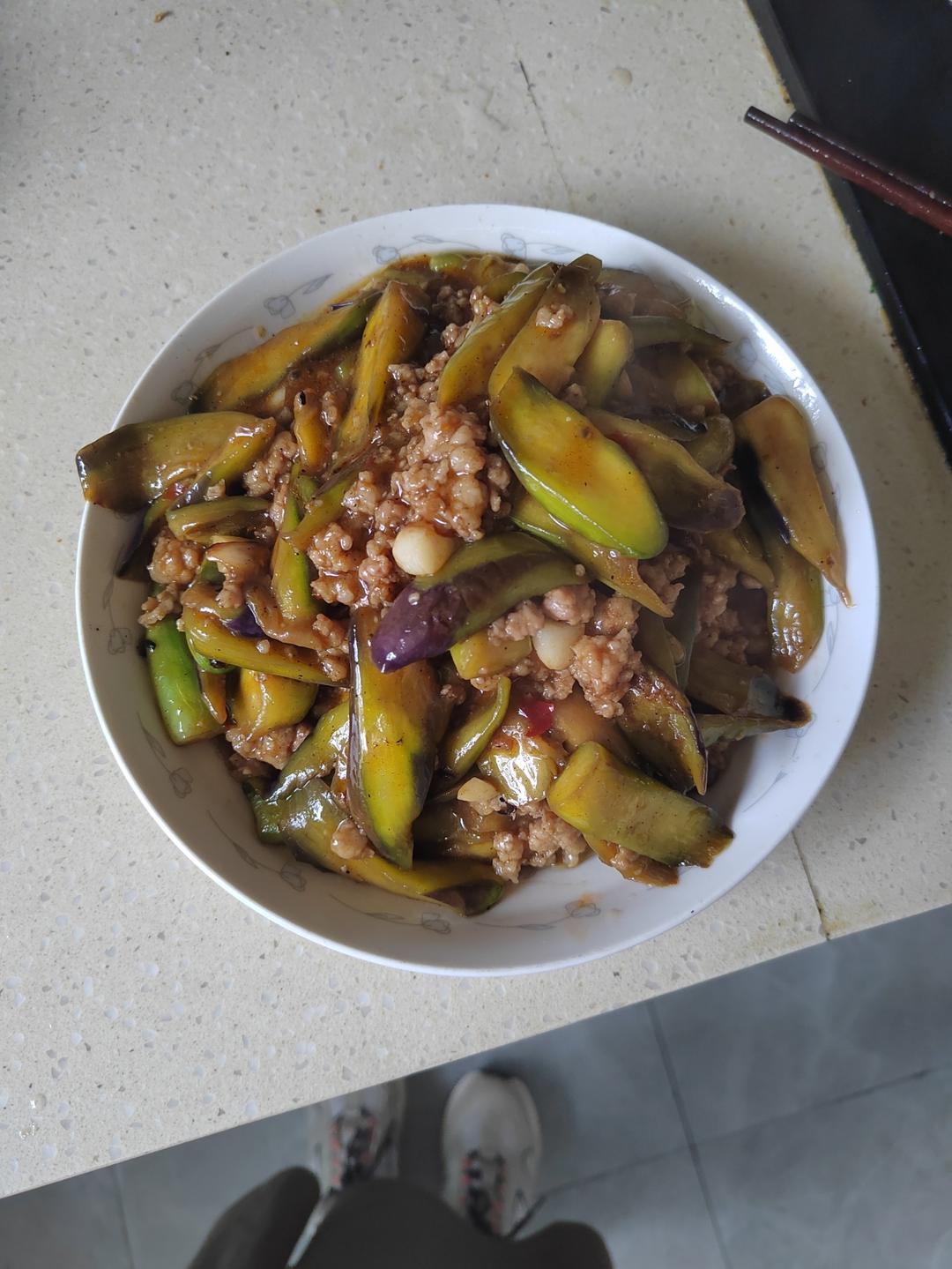 红烧肉沫茄子