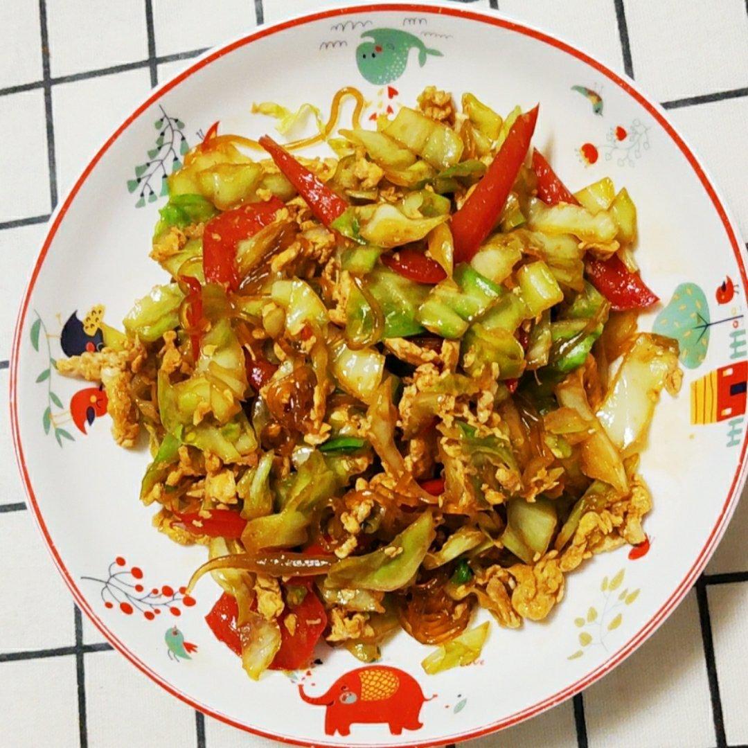 包心菜炒红薯粉丝