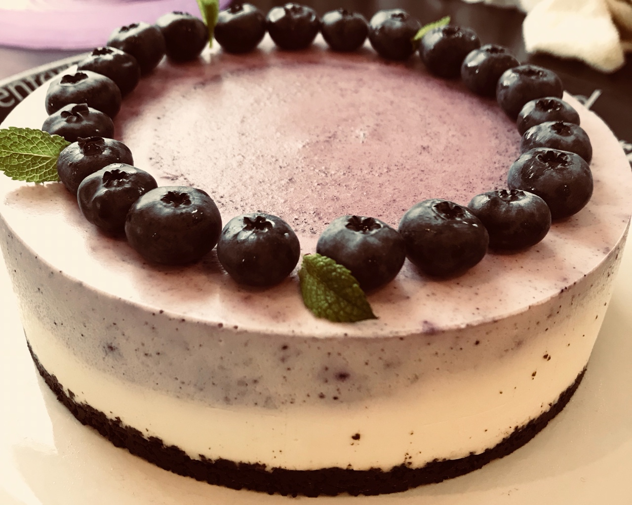 蓝莓渐变芝士蛋糕（免烤）的做法