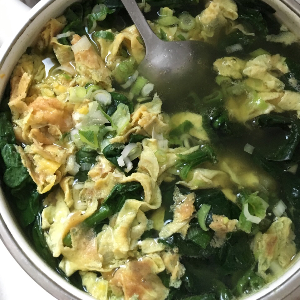 鲜蛋花菠菜汤