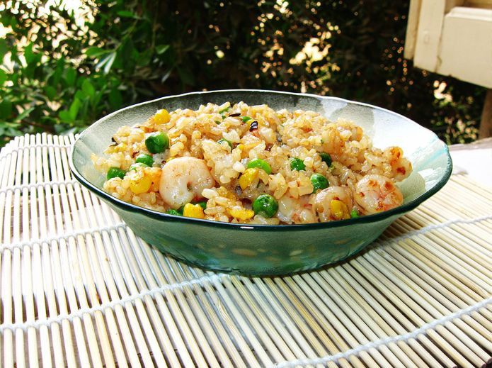 豌豆玉米虾仁炒饭