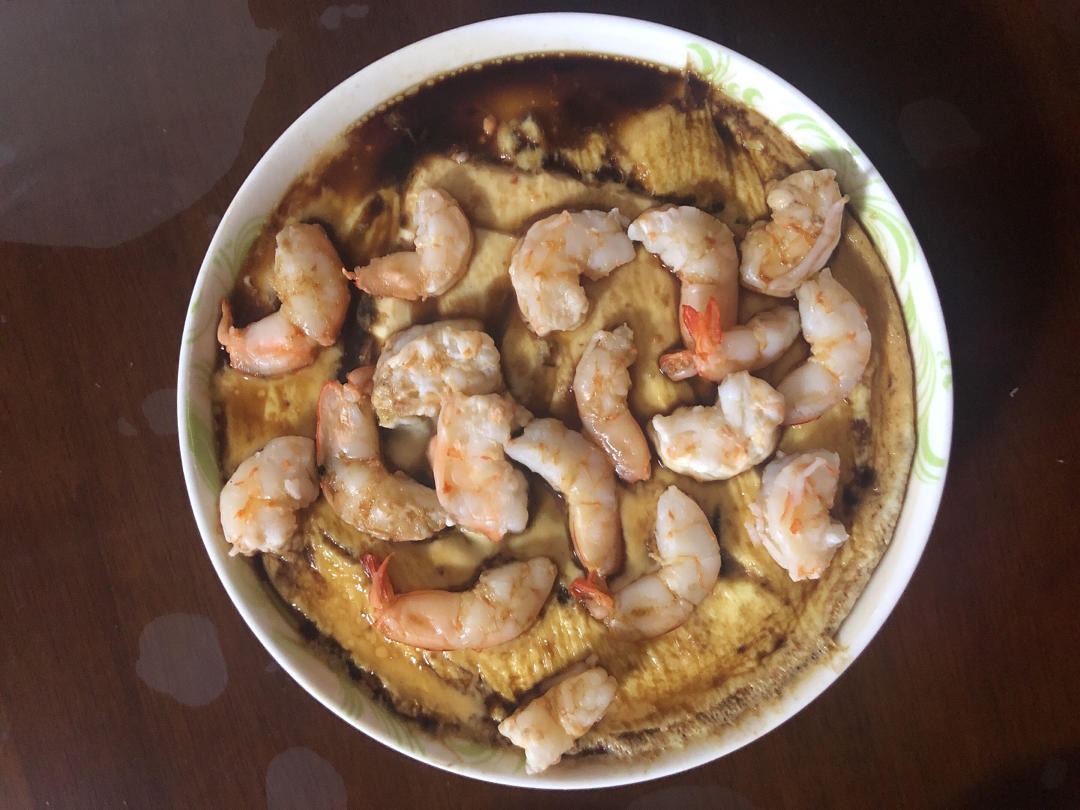 虾仁豆腐蒸水蛋
