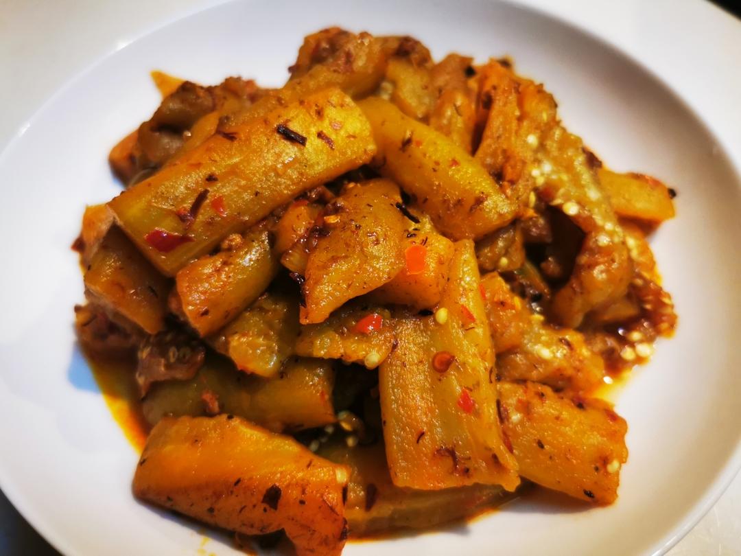 家庭非油炸版咸鱼茄子煲