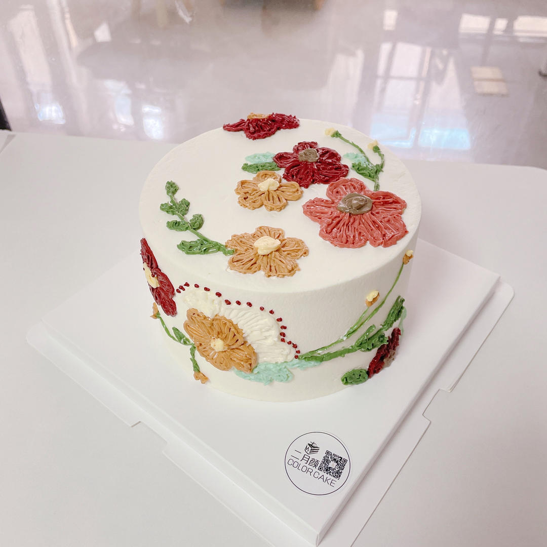 奶油霜刺绣蛋糕