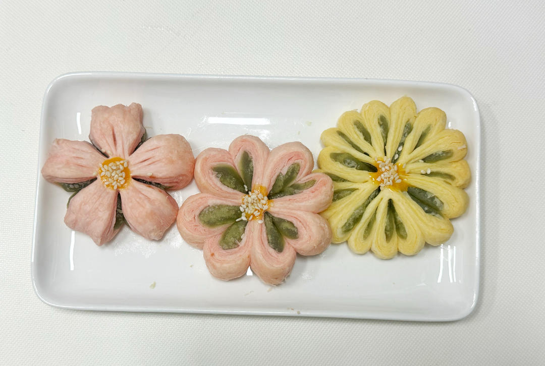 手残党版🌸桃花酥🍀四叶草酥菊花酥-不醒面 超简单