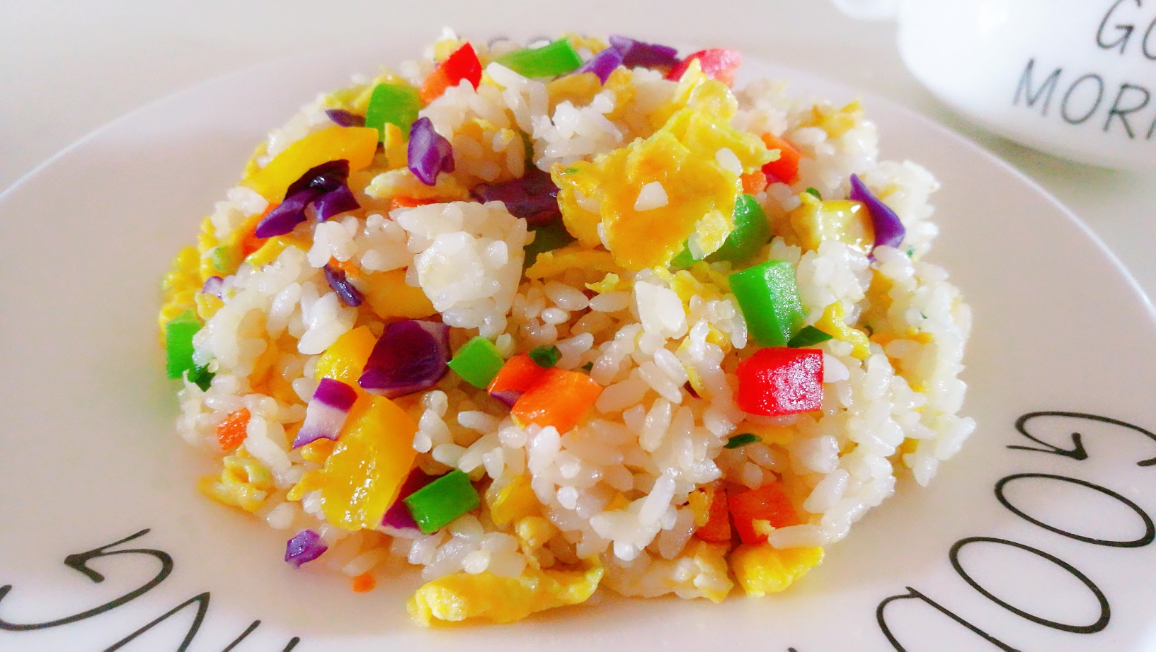 超级好吃的健康美味的彩虹🌈蛋炒饭