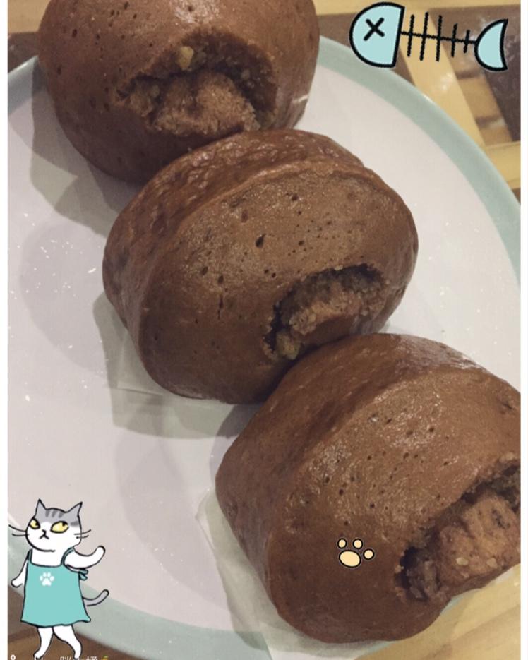 松软黑可可核桃馒头
