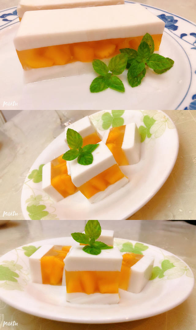 芒果椰汁糕 | 用冰箱就能做的夏日甜品