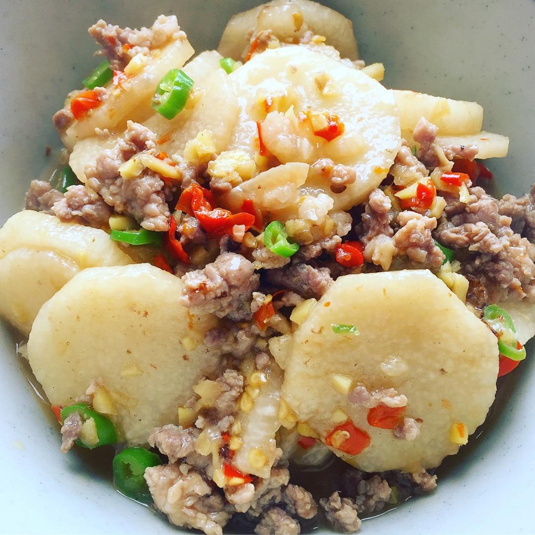 肉末炒脆淮山（超下饭）