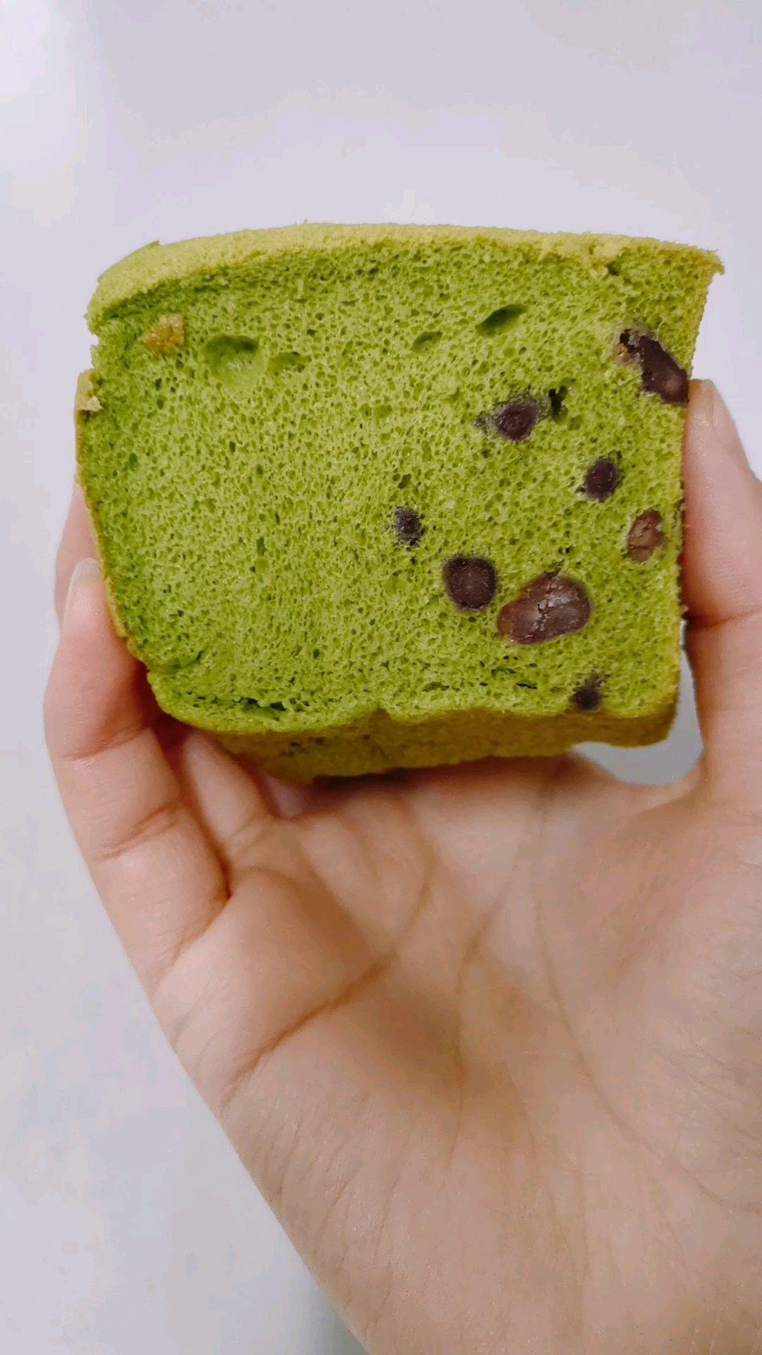 细腻绵软抹茶红豆戚风【附蜜红豆分布均匀小技巧】