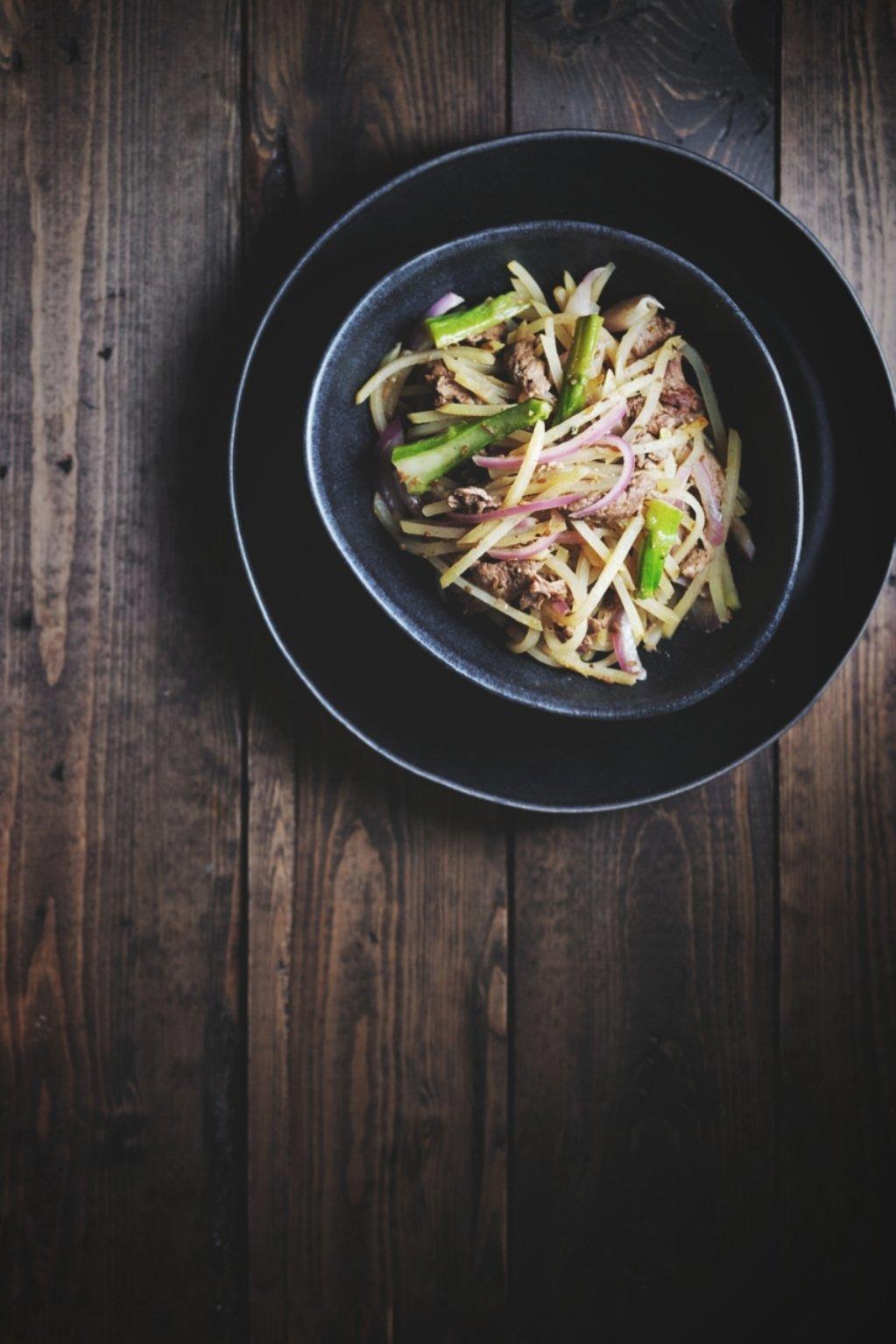 孜然羊肉炒土豆丝