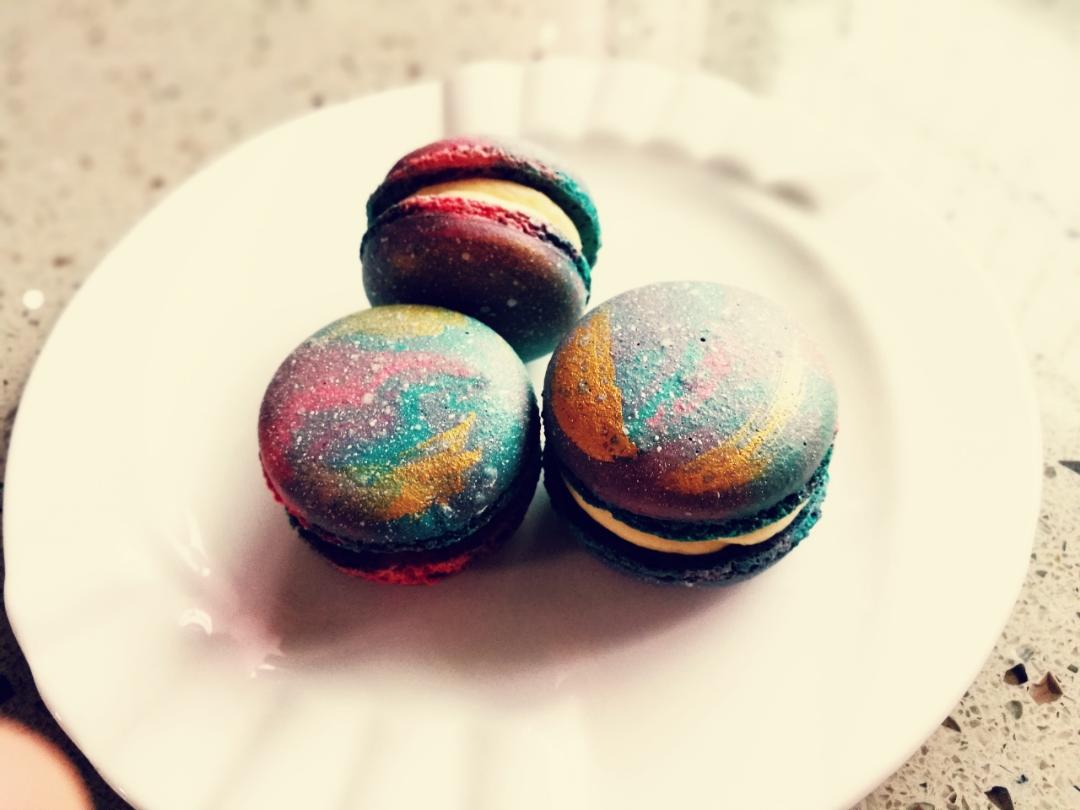 星空马卡龙制作方法(圣诞节彩蛋:饼身的制作)