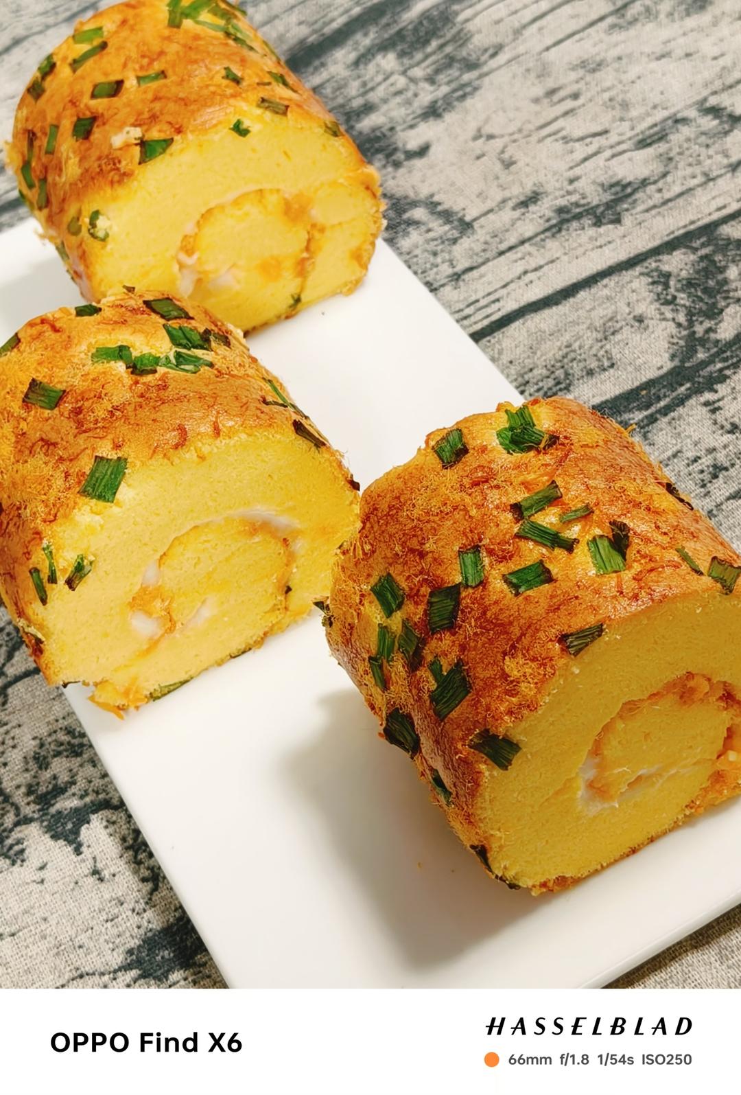 香葱海苔肉松芝麻蛋糕卷