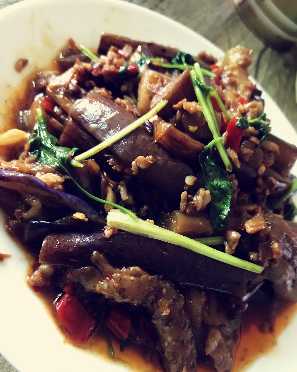 红烧肉沫茄子
