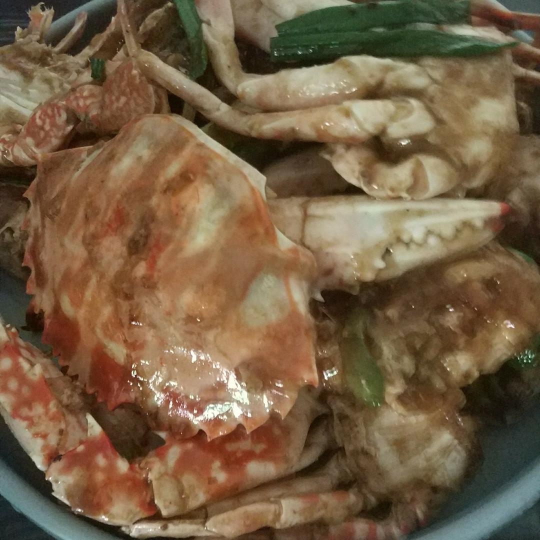 姜葱炒花蟹
