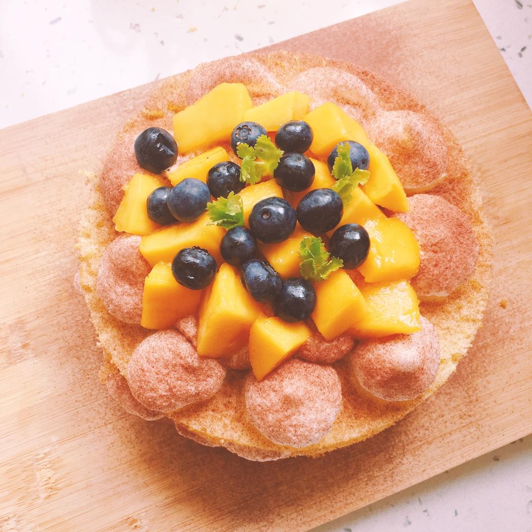 【零失败】不会裱花没关系的水果裸蛋糕 芒果裸蛋糕 完美戚风胚