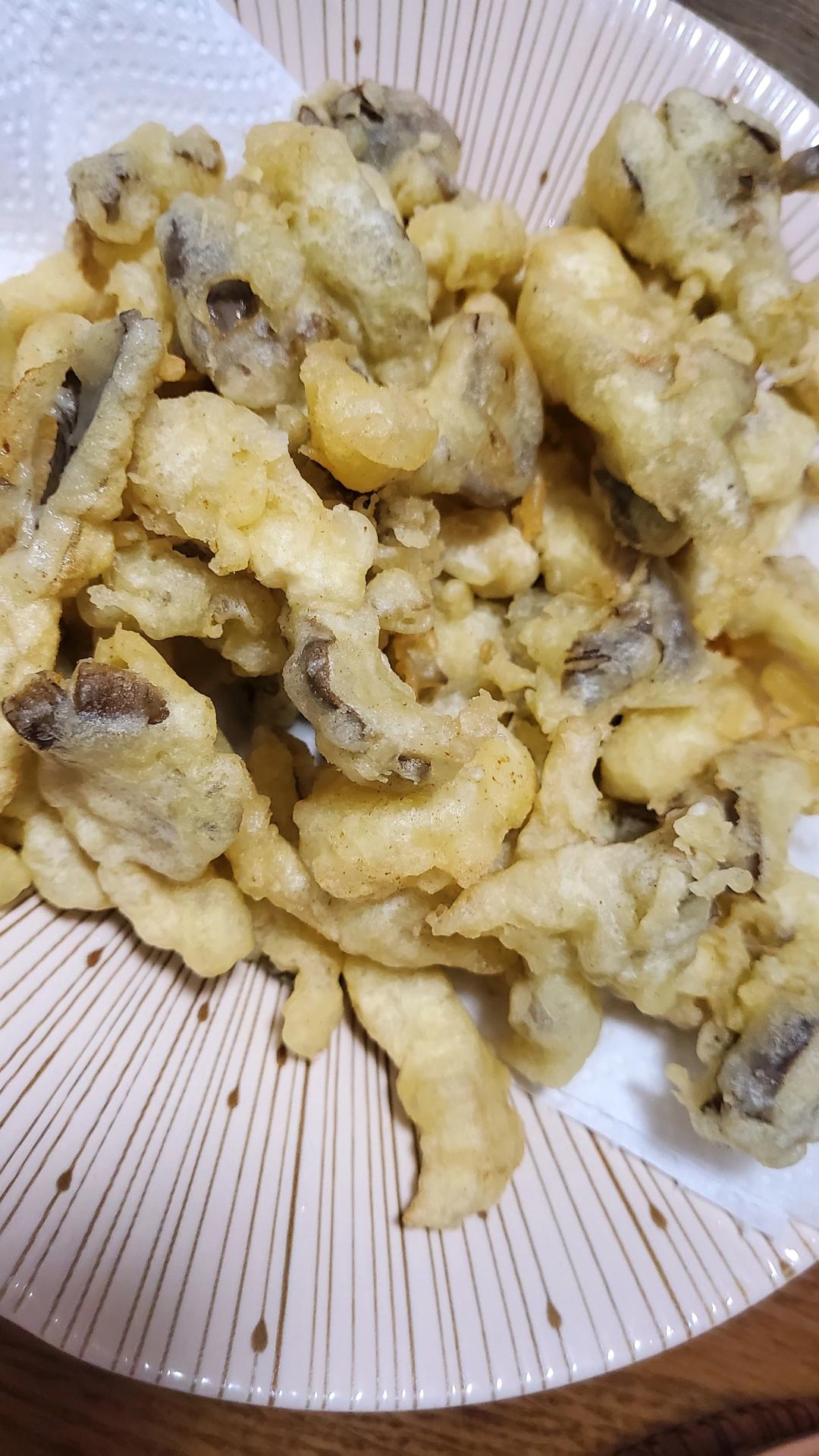 有着虾段口感的炸鲜蘑（啤酒调面糊版）