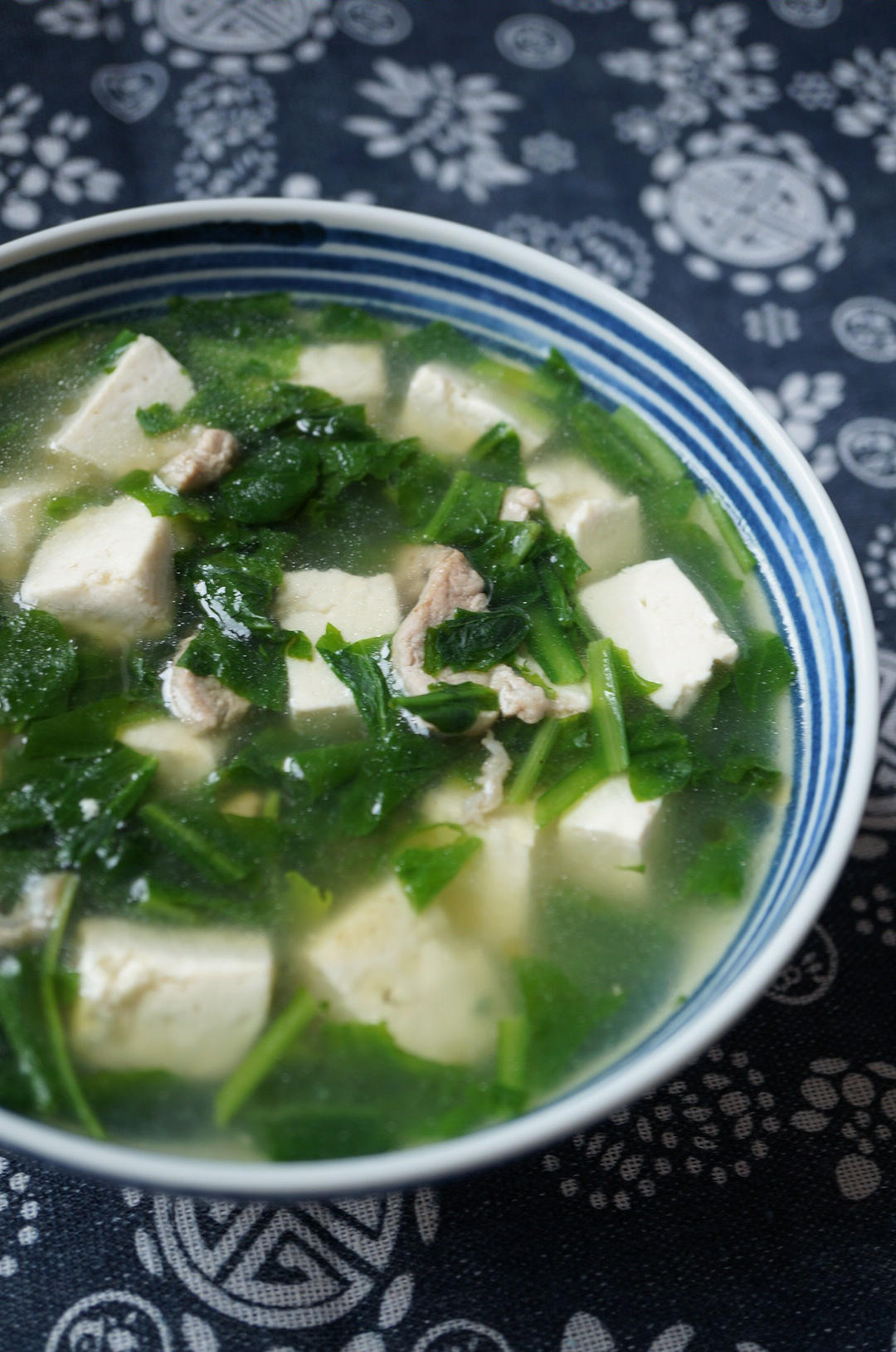 荠菜肉丝豆腐羹