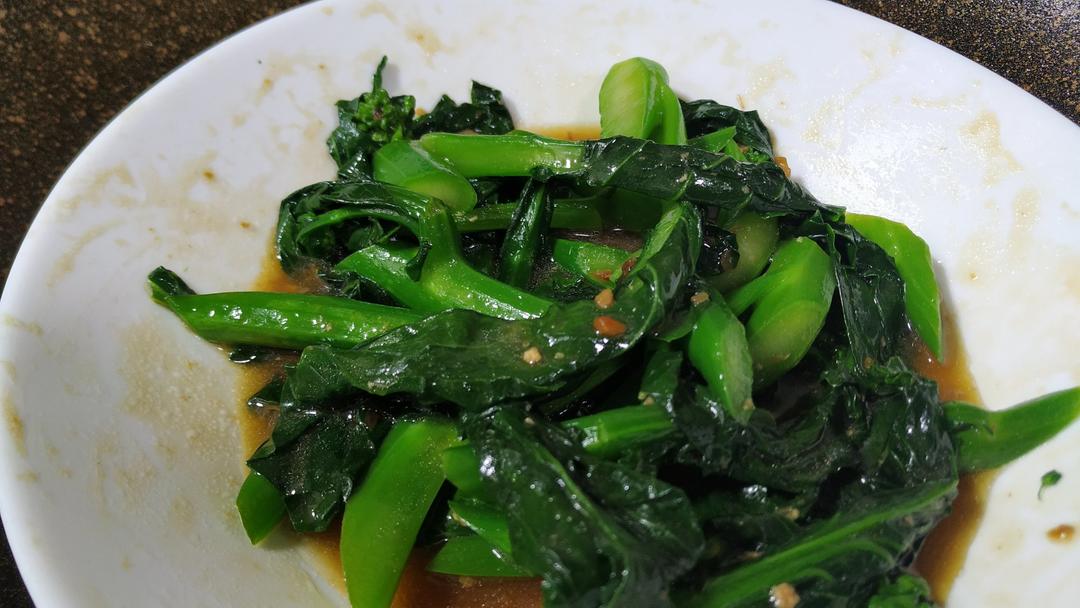 蚝油芥蓝，改刀后的比不改刀好吃百倍