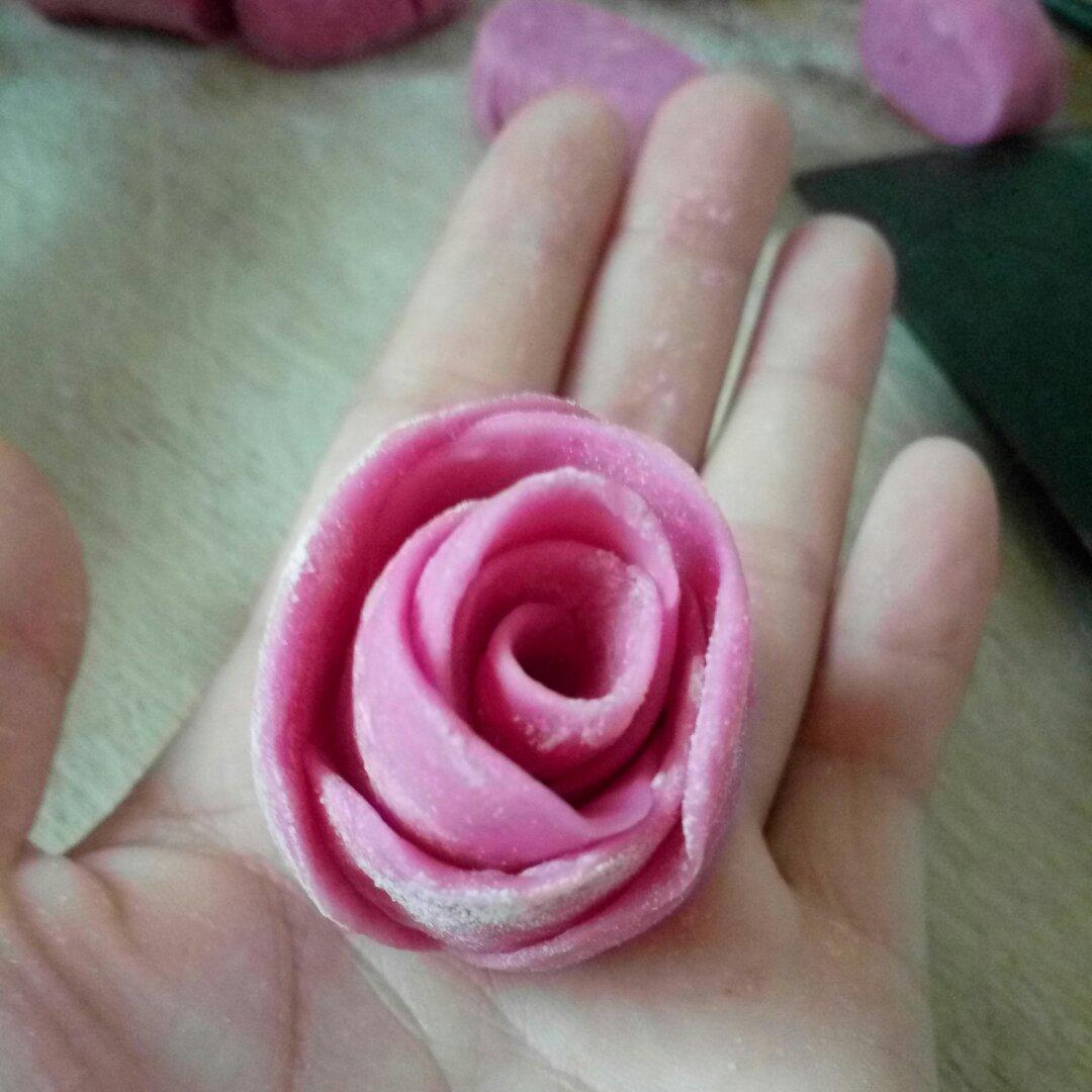 火龙果玫瑰馒头