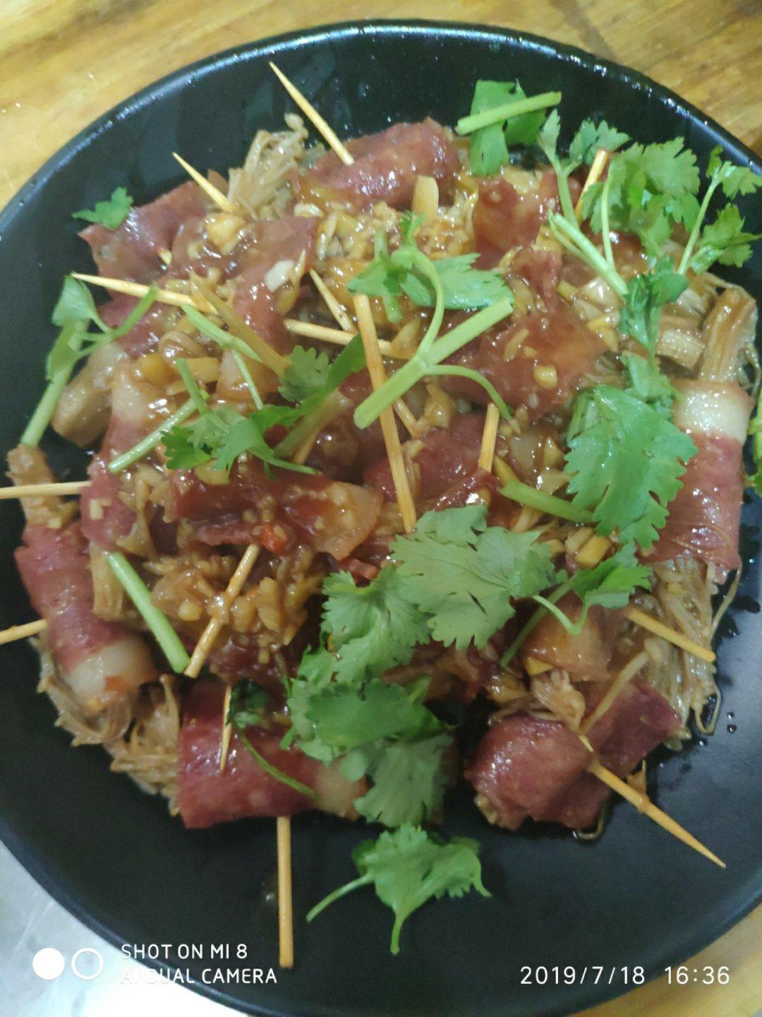 金针菇鸡肉卷